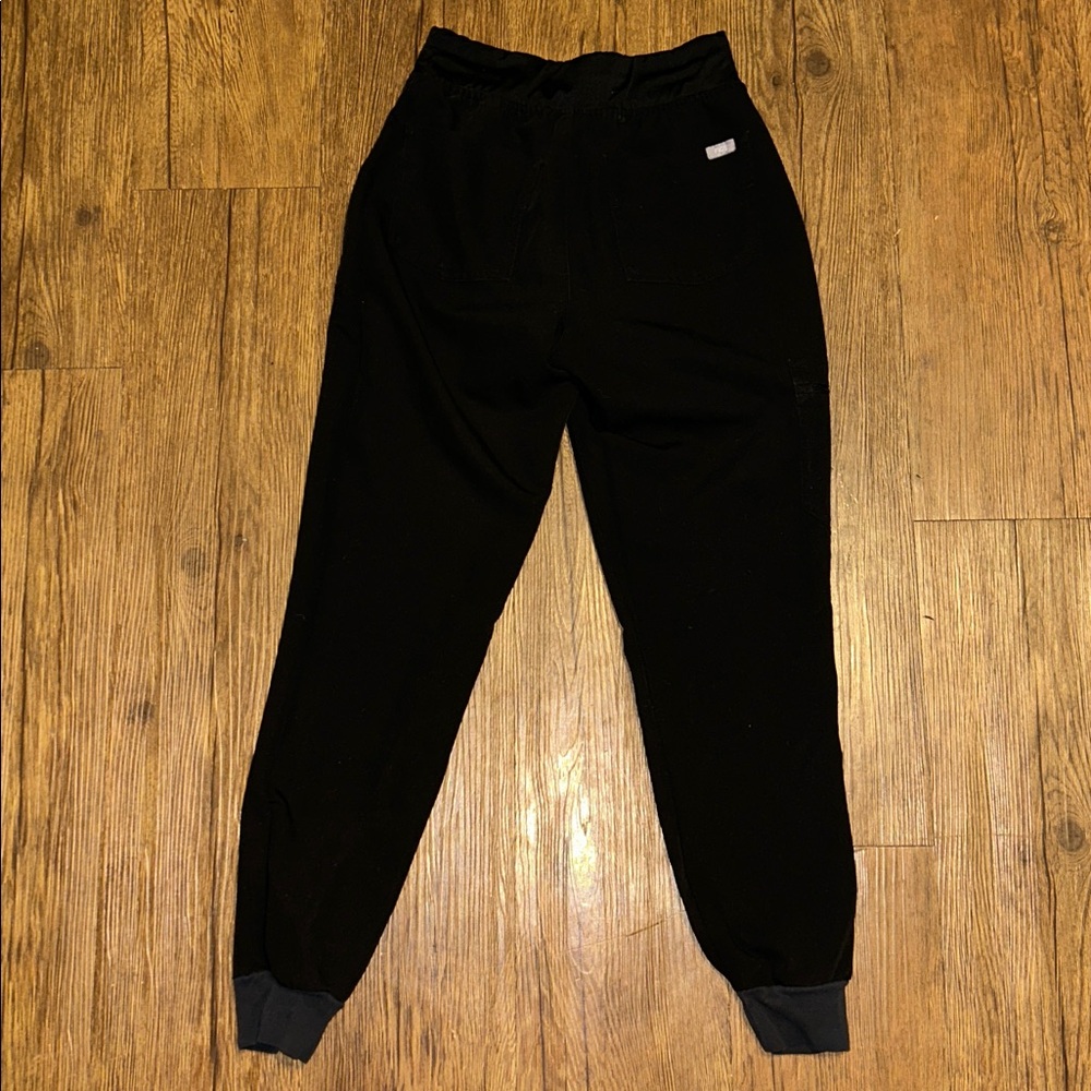 Figs Black Jogger Pants with White Accents - Picture 4 of 5
